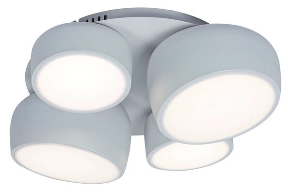 Näve LED stropní svítidlo Eliora, 4-fázové, bílé, dálkové ovládání, stmívatelný, Bílá / opál, Obývací pokoj / jídelna, kov, Moderní