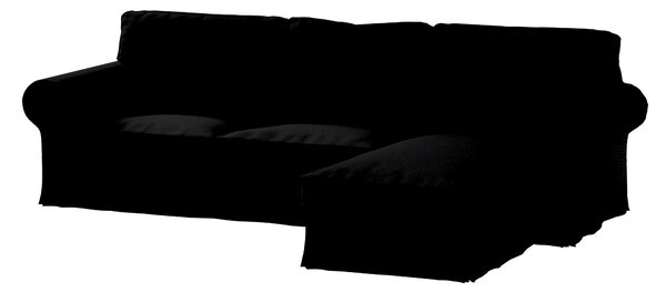 Potah na pohovku IKEA Ektorp 2-místná s lenoškou barva černá látka pletený vzor