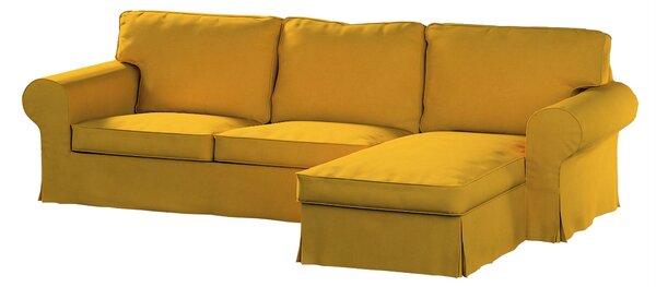Potah na pohovku IKEA Ektorp 2-místná s lenoškou barva žlutá látka pletený vzor