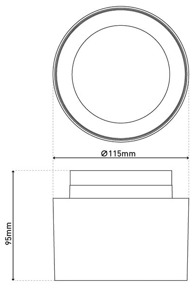 Näve LED stropní bodové osvětlení Trimes, Ø 11,5 cm, černé, step-dim, stmívatelný, Černá, Obývací pokoj / jídelna, Plast