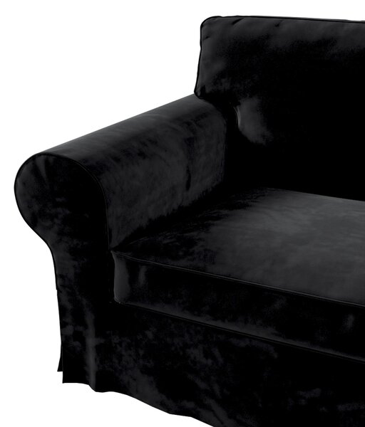 Potah na pohovku IKEA Ektorp 2-místná s lenoškou barva černá látka lesklé, sametová