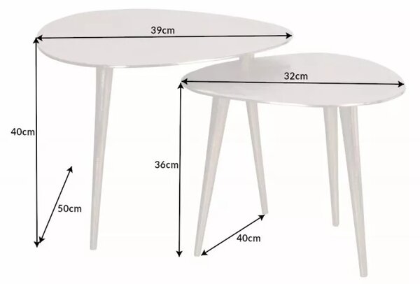 Massive home | 2SET konferenční stolek ELEMENTS 39/32 CM zlatý