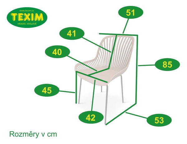 Designová židle GABY růžová - set 4 ks