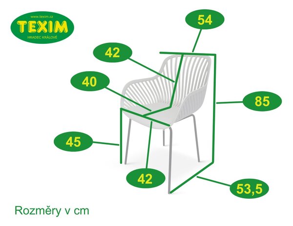 Designové křeslo GABY šedá - set 4 ks