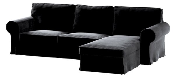 Potah na pohovku IKEA Ektorp 2-místná s lenoškou barva černá látka lesklé, sametová