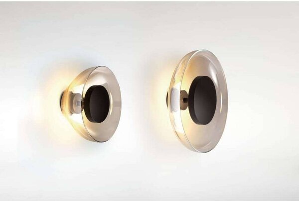 MARSET LED nástěnné světlo Aura Plus, Ø 25 cm, opálové, Bílá / opál, Obývací pokoj / jídelna, Sklo, Design