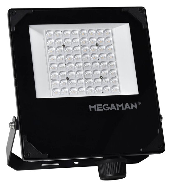 MEGAMAN LED venkovní bodové osvětlení Hugo, 50 W, 3000 K, IP66, Černá, Hliník