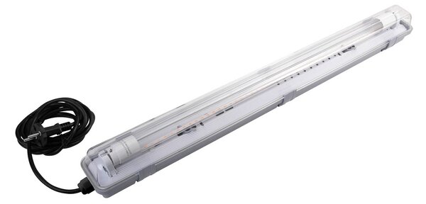 MEGAMAN rostlinná lampa Rocca, šířka 7 cm, 1 x T8, IP65, Bílá / opál, Plast