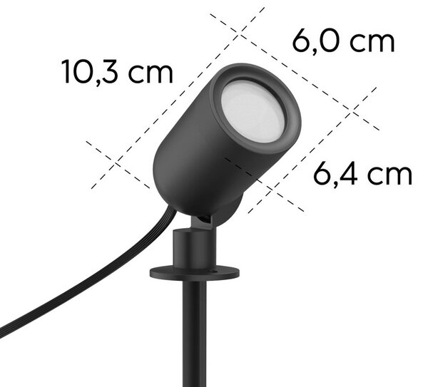 Hama Smart LED zemní bodový reflektor, černý WLAN, IP65 RGBW stmívatelné, stmívatelný, Černá, Plast, Moderní