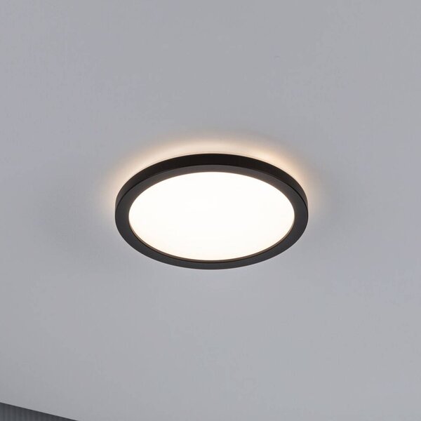 Paulmann Atria Shine Panel on/off černý 830 Ø19cm, Černá, Obývací pokoj / jídelna, Plast, Moderní