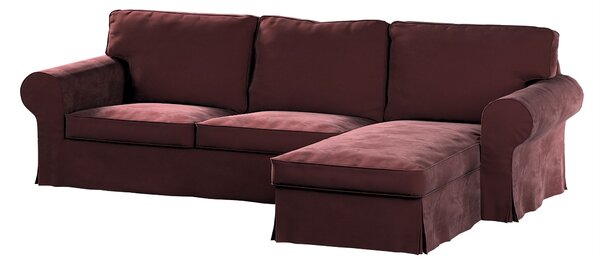 Potah na pohovku IKEA Ektorp 2-místná s lenoškou barva červená látka lesklé, sametová