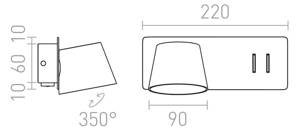 RED - DESIGN RENDL RENDL AMADEUS LED bodové světlo, k posteli bílá R14521
