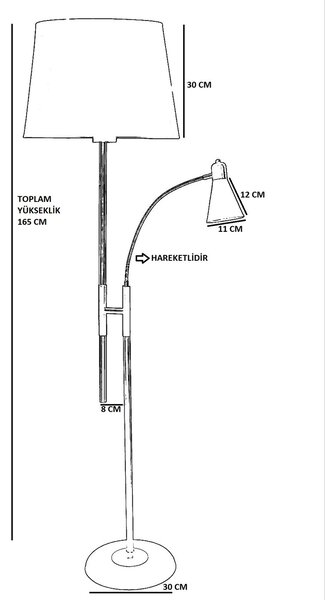 ASIR Stojací lampa FORZA kovová zlatá