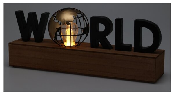 Stolní LED lampa WORLD černá/hnědá