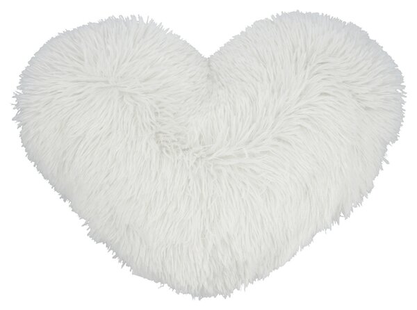 Dekorační polštář SRDCE - FLUFFI bílá