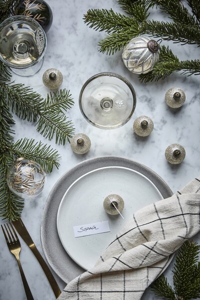 Vánoční stojánek na jmenovku Champagne – set 6 ks