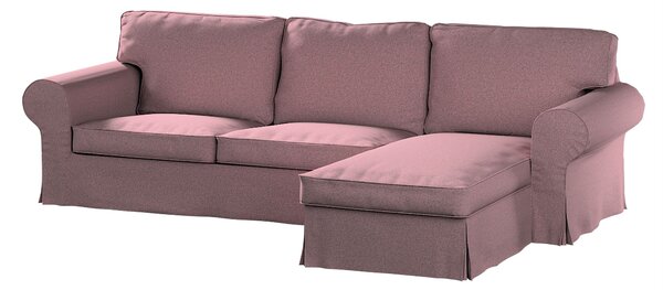 Potah na pohovku IKEA Ektorp 2-místná s lenoškou barva růžová látka pletený vzor