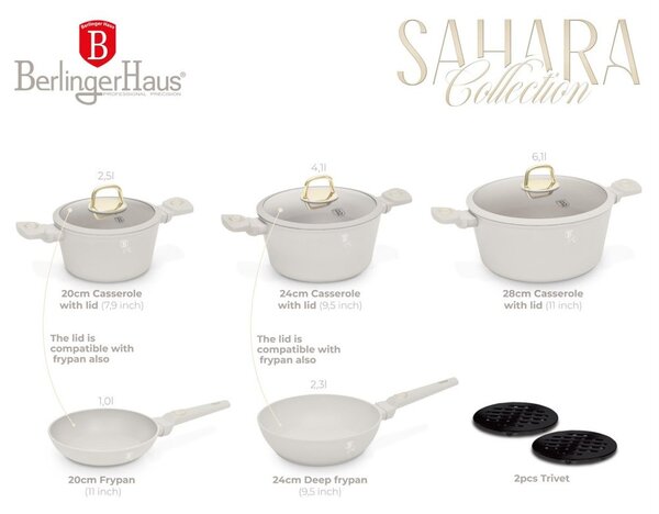 Sada nádobí s titanovým povrchem 10 ks Sahara Collection