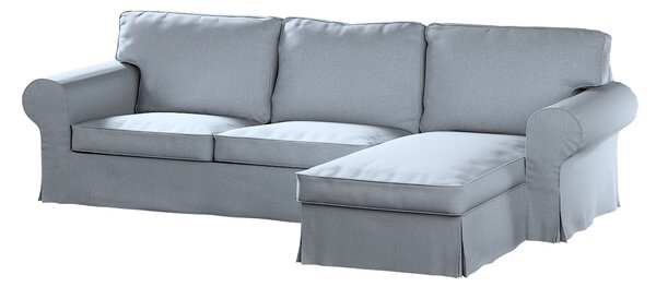 Potah na pohovku IKEA Ektorp 2-místná s lenoškou barva modrá látka pletený vzor
