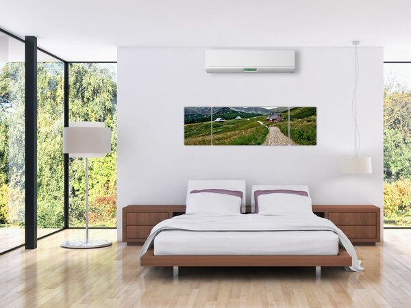 Obraz - Horská krajina s domečky (170x50 cm)