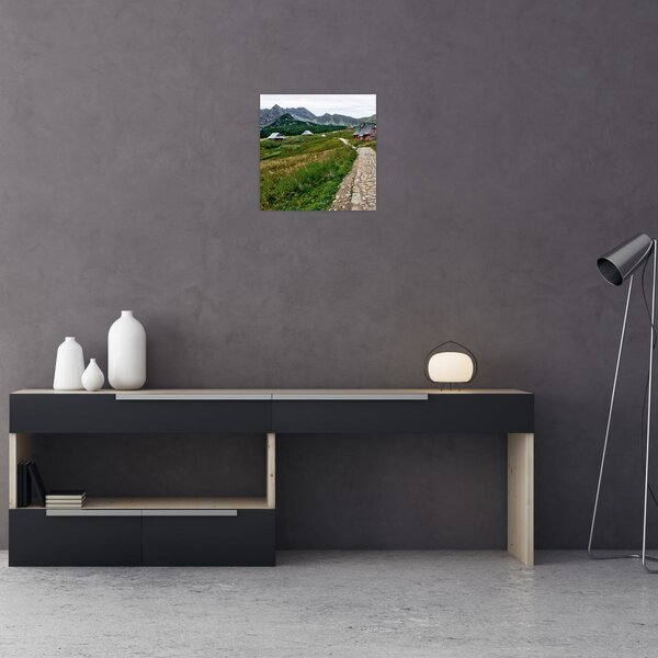 Obraz - Horská krajina s domečky (30x30 cm)
