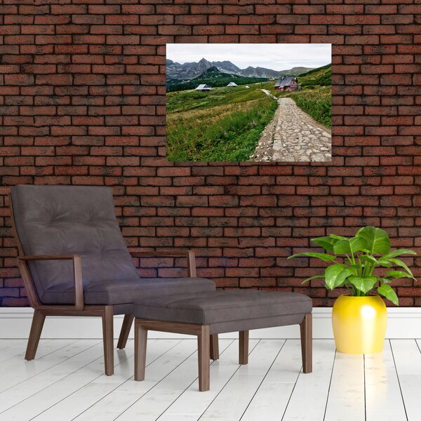 Obraz - Horská krajina s domečky (70x50 cm)