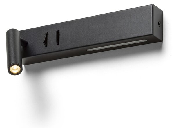 RED - DESIGN RENDL RENDL ODEON LED bodové světlo, k posteli černá R14524