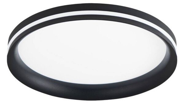 Fabas Luce LED stropní svítidlo Isy, černé, Ø 35 cm, kov, stmívatelné, stmívatelný, Černá, Obývací pokoj / jídelna, kov, Moderní