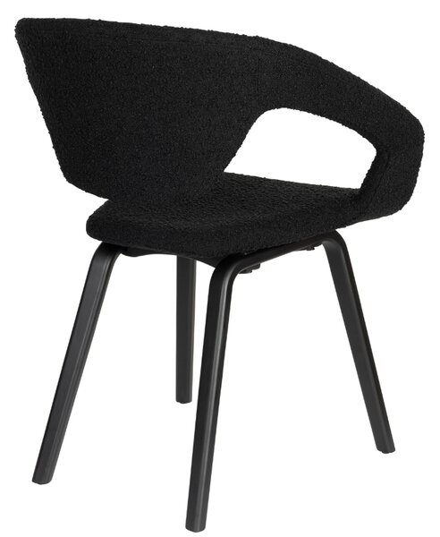 Černé bouclé křeslo ZUIVER FLEXBACK