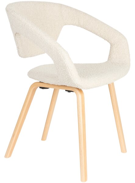 Zuiver Bílé bouclé křeslo FLEXBACK