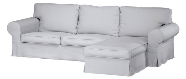 Potah na pohovku IKEA Ektorp 2-místná s lenoškou barva bílá látka pletený vzor