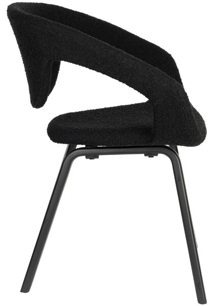 Černé bouclé křeslo ZUIVER FLEXBACK