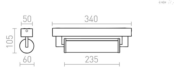 RED - DESIGN RENDL RENDL ROCCA LED nástěnná lampa, koupelnová IP44 chrom R14518