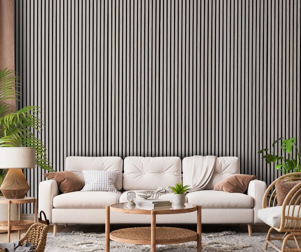 Akustický panel s kamennou dýhou - mramor žlutý | 240 x 60 cm | .cz