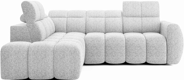 Designová rohová sedačka SAOIRSE - bílá, levý roh