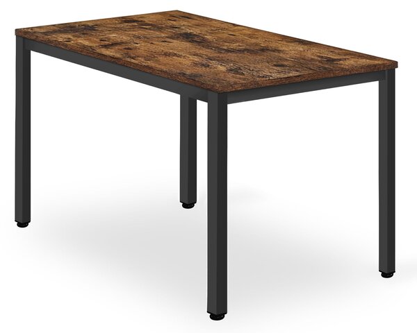 Černý jídelní stůl s deskou v dekoru rustikální hnědá TESSA 120x60 cm