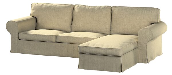 Potah na pohovku IKEA Ektorp 2-místná s lenoškou barva béžová látka pletený vzor