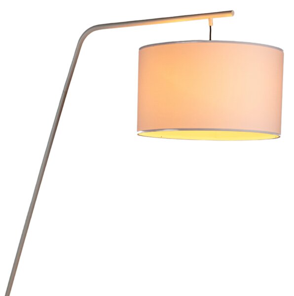 White Label Bílá kovová stojací lampa WLL MARTINE 224 cm