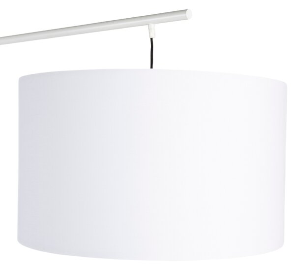 White Label Bílá kovová stojací lampa WLL MARTINE 224 cm
