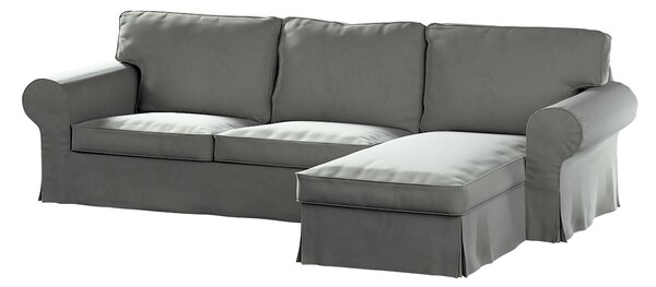 Potah na pohovku IKEA Ektorp 2-místná s lenoškou barva šedá látka lesklé, sametová