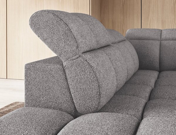 Designová rohová sedačka SAOIRSE - šedá, levý roh