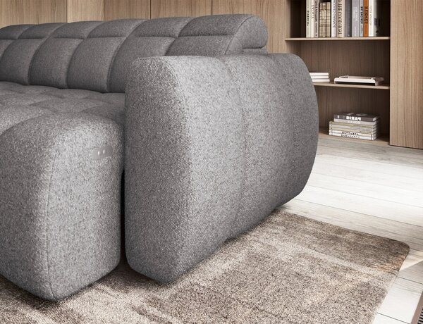 Designová rohová sedačka SAOIRSE - šedá, levý roh