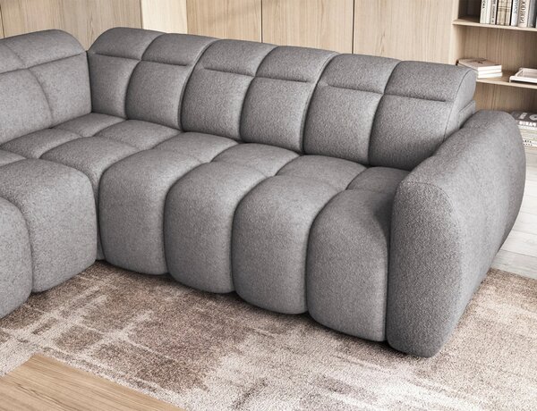 Designová rohová sedačka SAOIRSE - šedá, levý roh