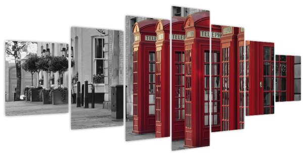 Obraz - Londýnské telefonní budky (210x100 cm)