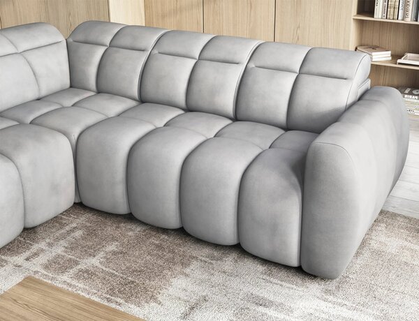 Designová rohová sedačka SAOIRSE - světle šedá, levý roh