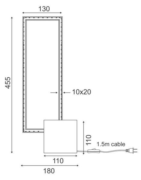 ACA Lighting stolní lampa LED 12W 3000K 980LM AELIA černá IP20 18X11XH46CM PN30LEDTBK