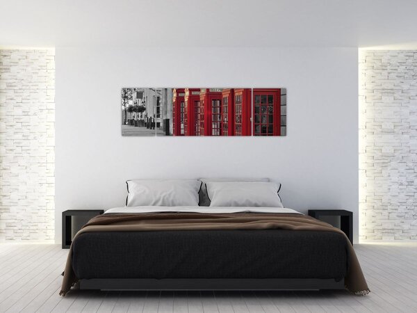 Obraz - Londýnské telefonní budky (170x50 cm)