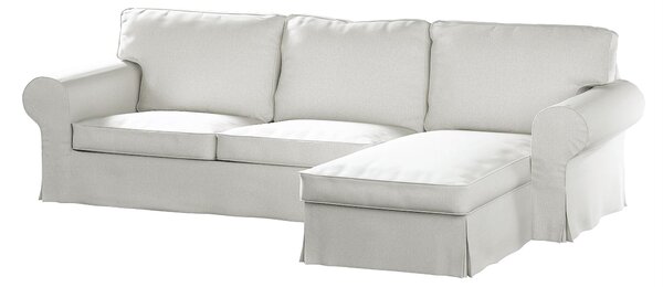 Potah na pohovku IKEA Ektorp 2-místná s lenoškou barva krémová látka pletený vzor