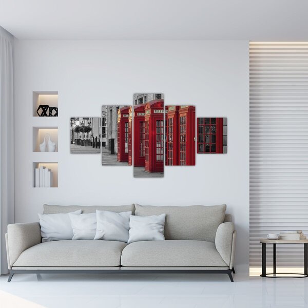 Obraz - Londýnské telefonní budky (125x70 cm)