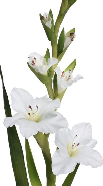 Umělá květina Gladiola / Mečík 96 cm, bílá UNI1001